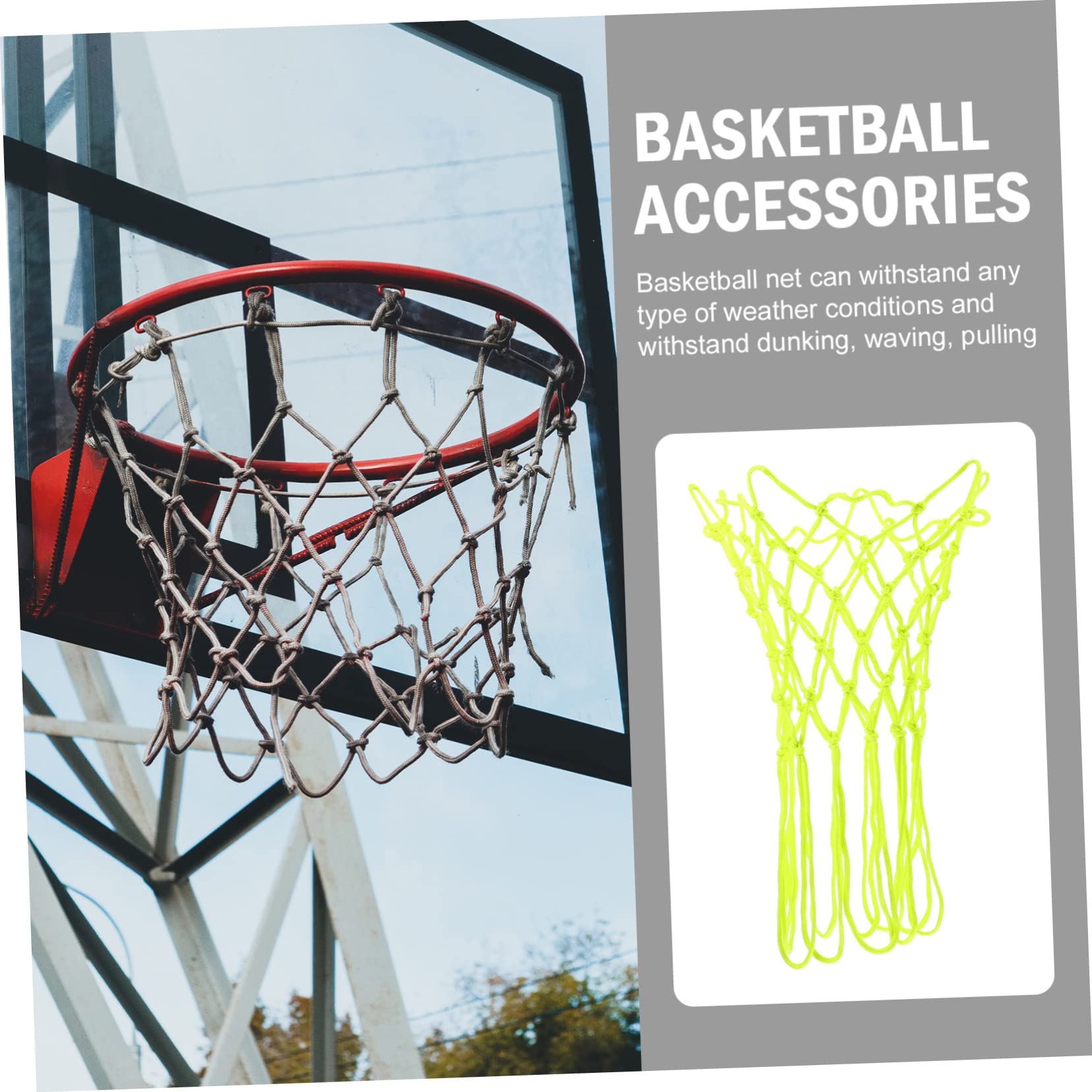 GRIRIW Glow The Dark Basketball Net Durable Frame Net for Use for Gyms Stadiums and Home for Basketball Enthusiasts