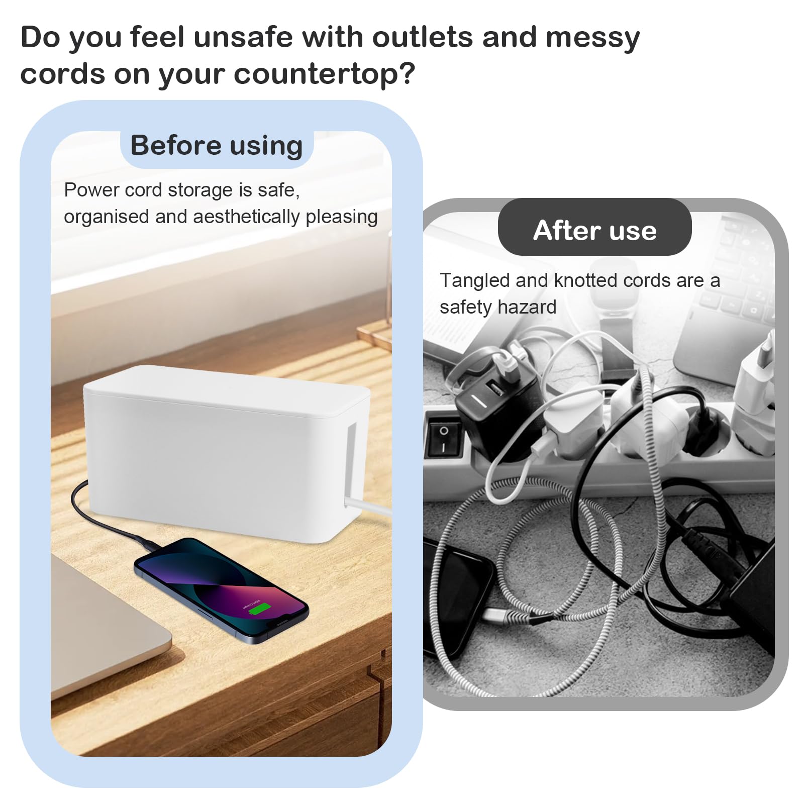 Boîte De Rangement De Câbles Avec Couvercle Pour Cacher Les