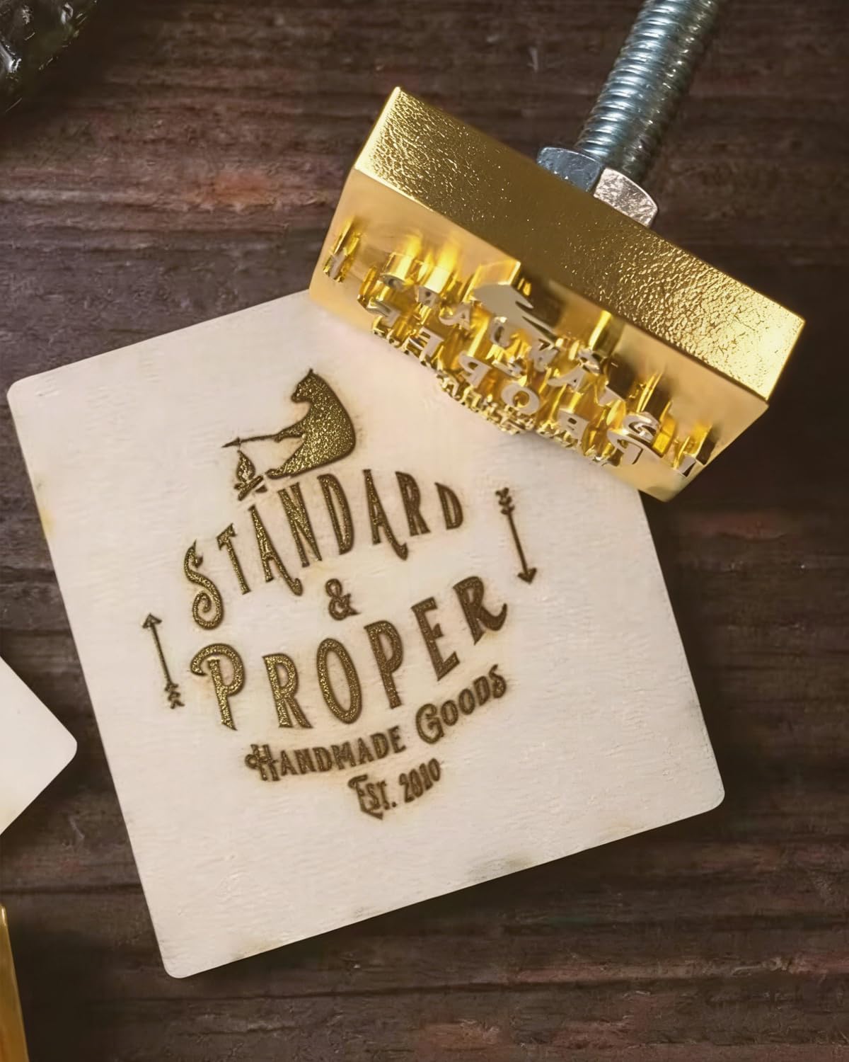 Branding Eisen Benutzerdefinierte Metall Branding Eisen für Holz Branding Eisen Stempel für Holz Fleisch Papier Kunststoff (5,1 x 5,1 cm)