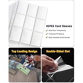 Football Card Binder with Sleeves, 9-Pocket Football Card Holder Protectors Albums, 810 Pockets, 3 Ring Binder with Zipper, Collector Storage Album for Sport Cards 2025