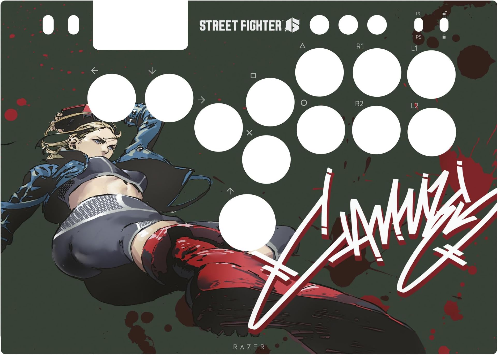 Razer Kitsune Skin: Full Top Plate Wrap - Premium 3M Cast Vinyl - Scratch Resistant - Unique Designs & Finishes - Easy Application - Street Fighter Cammy