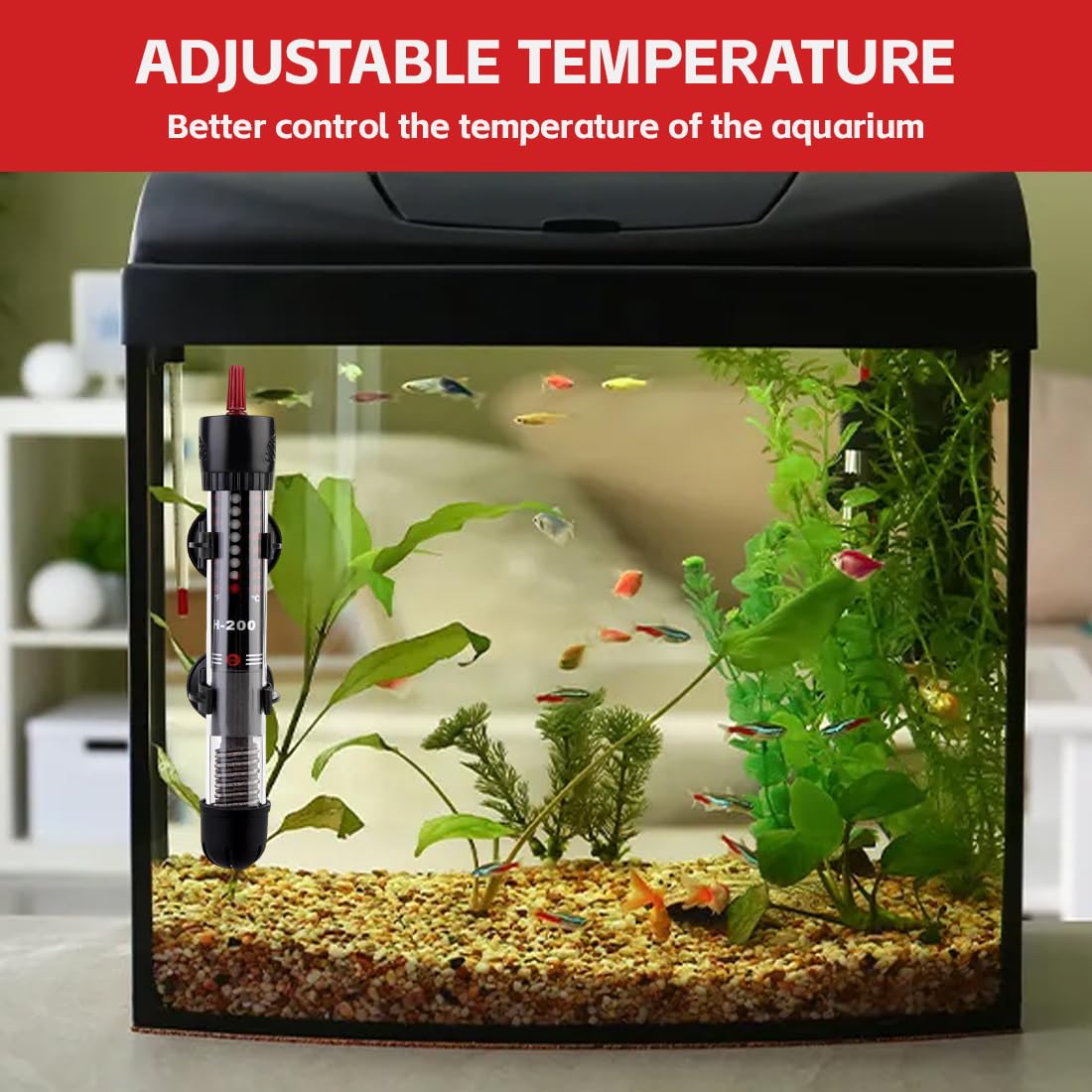 Chauffage d'Aquarium 25W Chauffage Aquarium 30L Résistance Aquarium,Chauffage en Verre Submersible Température,Réglable Chauffe-Aquarium avec Ventouse Chauffage,pour Aquarium de Poissons et de Tortues