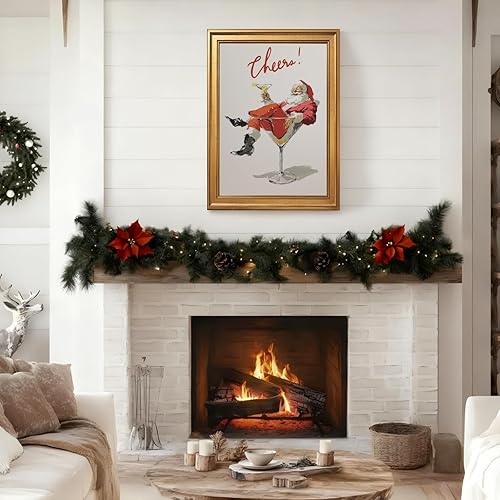 Miniatura 6 de Póster de cóctel con texto en inglés "Santa Claus Cheers", impresión en lienzo, pintura moderna, arte de pared moderno para decoración de pared de