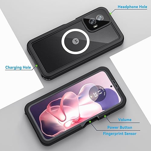 Miniatura 7 de Lanhiem Funda para Moto G Power 5G 2024, IP68 impermeable a prueba de polvo con protector de pantalla integrado, carcasa magnética resistente a