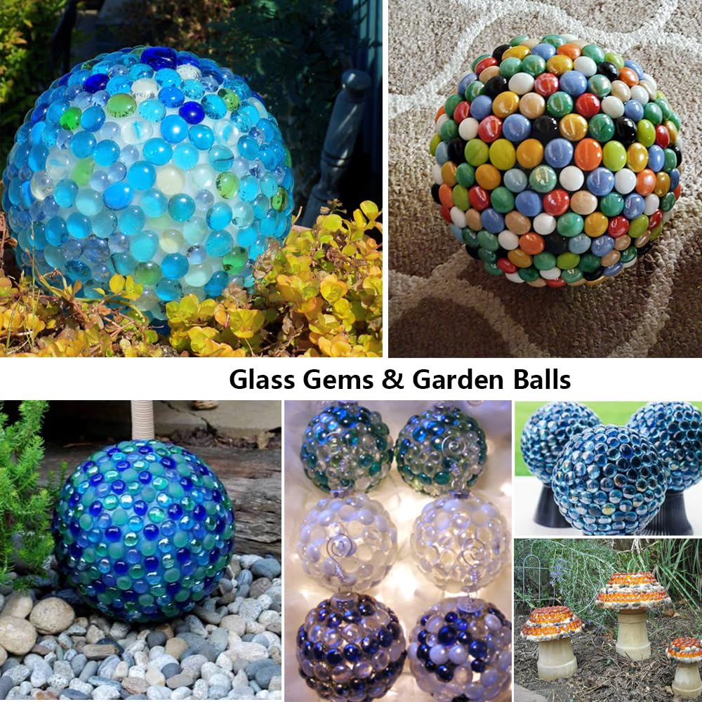 Piedras preciosas de cristal de colores de 2 libras para rellenar jarrones, dispersos de mesa, artes de resina, arreglos florales, peceras, mosaicos de manualidades, bola de jardín,