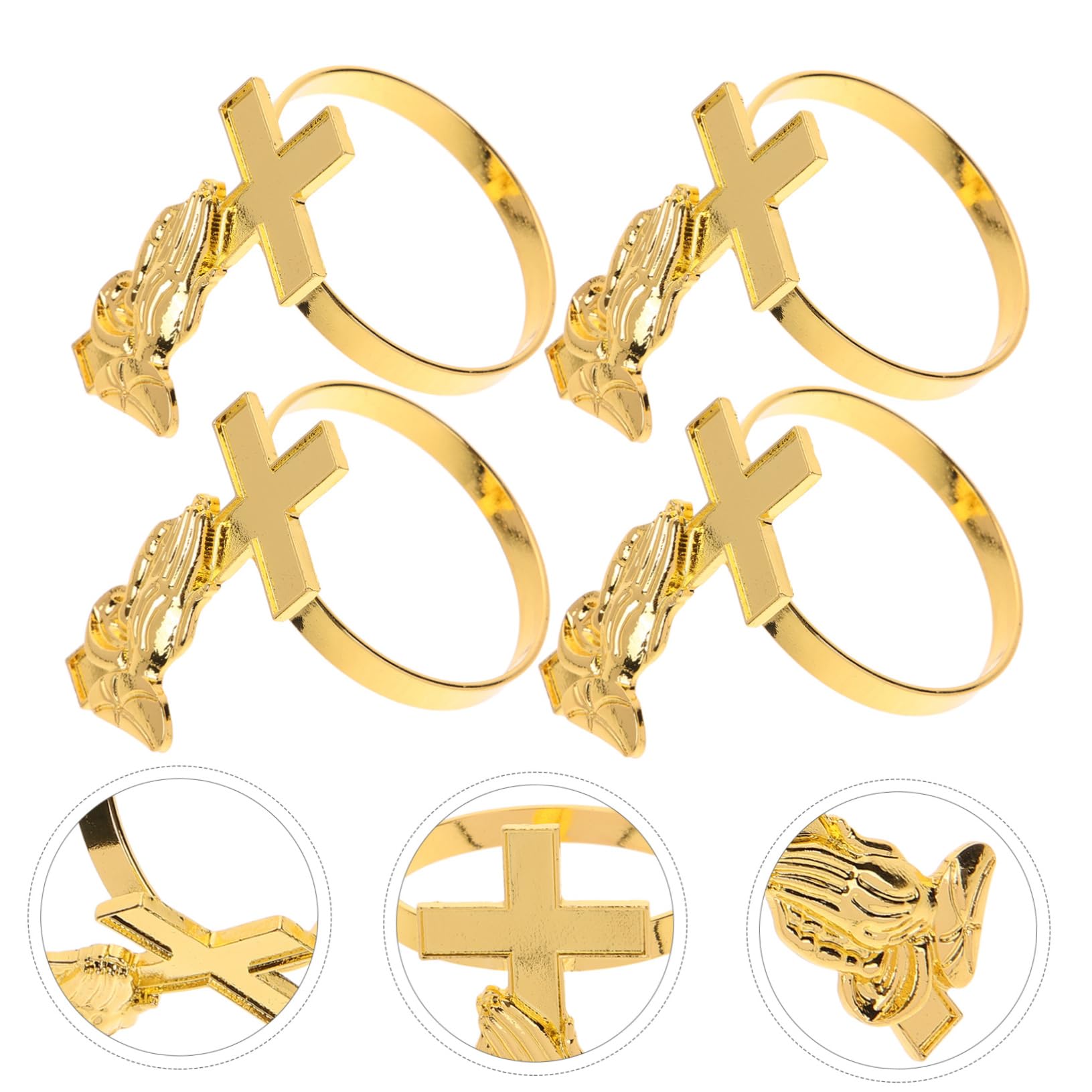 MAGICLULU 3 Set Portatovagliolo A Croce Portatovaglioli Anello Portatovagliolo Compleanno Rustico Anelli Cena Decorazioni Da Tavolo Decorazione Della Tavola Da Pranzo Lega Golden 4 Pezzi*3