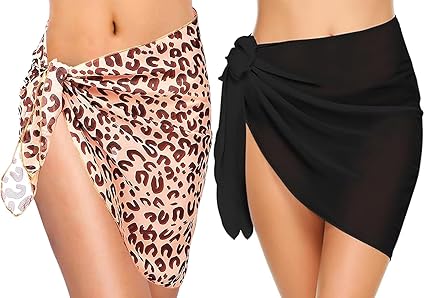 2 Paréos De Plage Femme En Mousseline - Sarong, Cache-maillot, Jupe, Couverture (lot De 2)