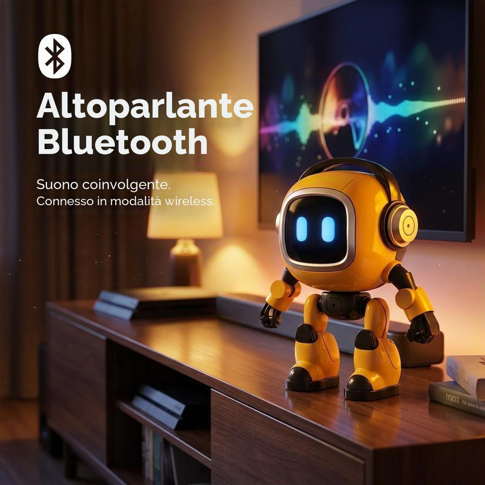 Robot Tutor Intelligente AI con 4 Principali Modelli AI e Conversazione Naturale, 37 Lingue Storia Musica Meteo Altoparlante Bluetooth, Compagno Interattivo per l'Apprendimento Domestico con Luci