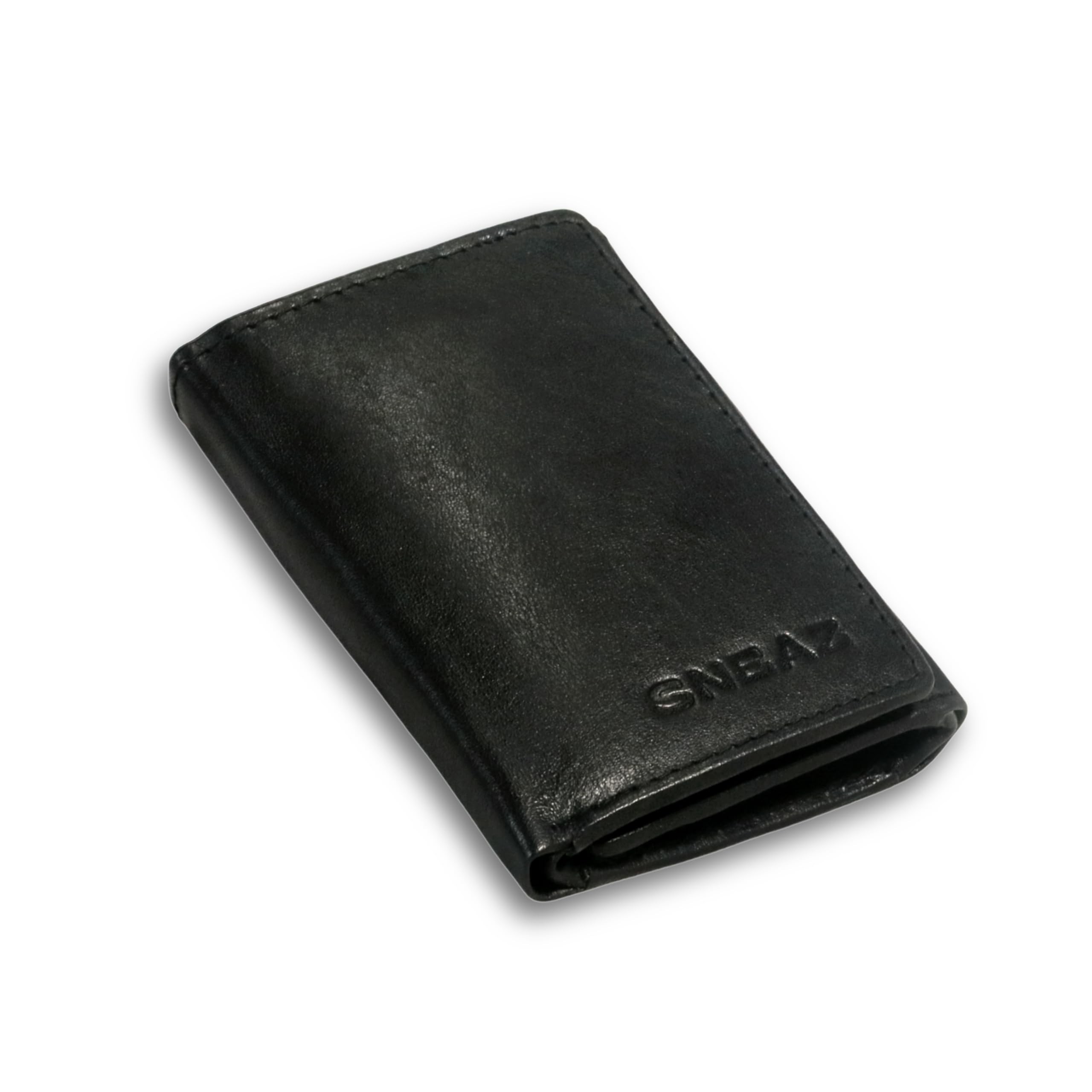 RFID Protected Tri-fold Black Genuine Leather Wallet for Men | Branded Gents Wallet | Stylish Men’s Money Purse | Gift for Men (SNZ-M15)-image-12