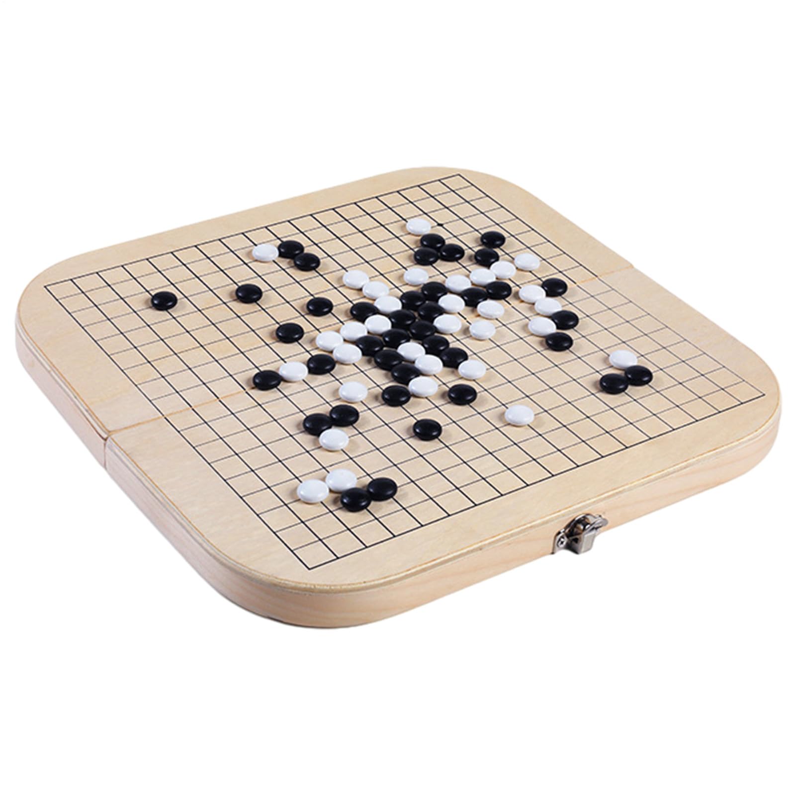 Ensemble De Jeu Go - Bois Durable, Pliable 32x30,5x2cm | Jeu De Société Gomoku, Dames en Bois, Logique Et Stratégie, Divertissement Familial, Coffret Rangement Pratique pour Et Adultes