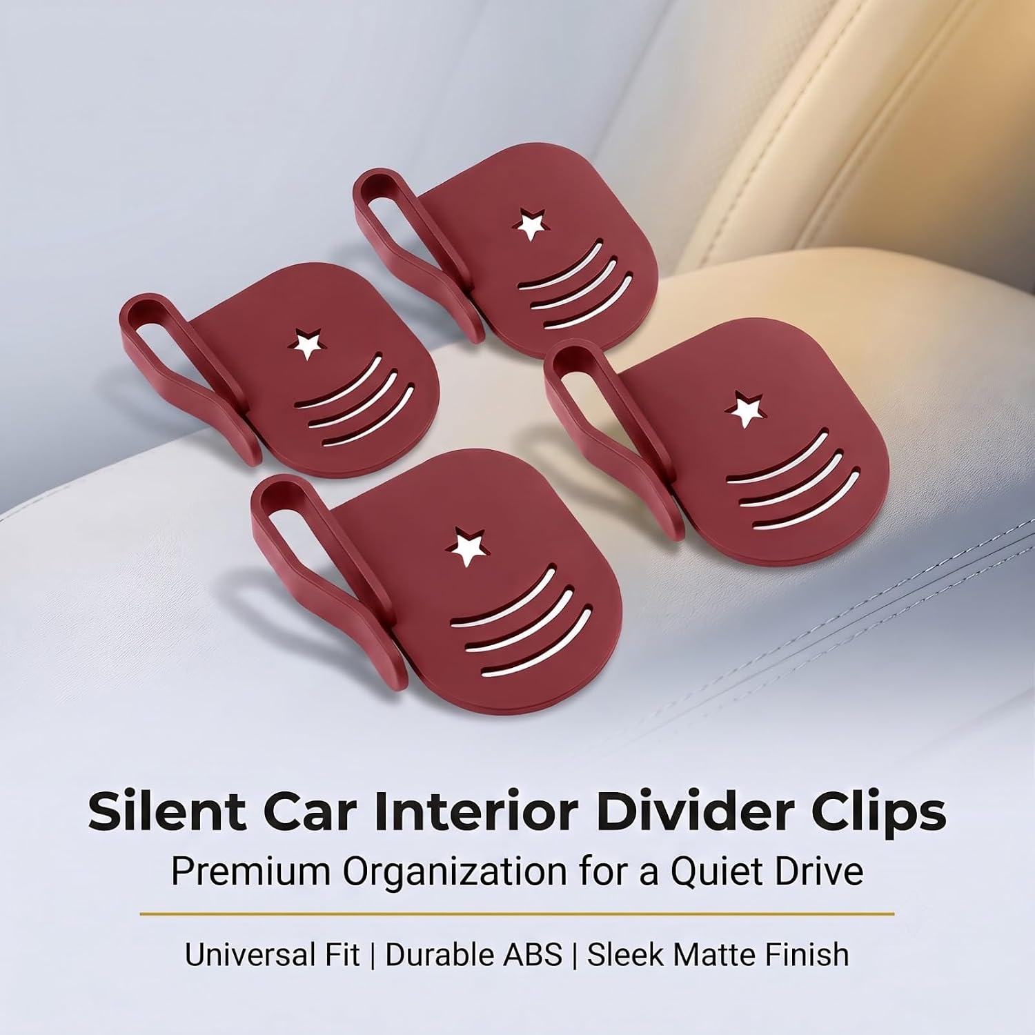 4 PCS Car Door Side Storage Partition, Divider Baffle Car Side Organizer, Car Door Compartment Storage Partition, Universal for Cars SUVs (Red) image 3