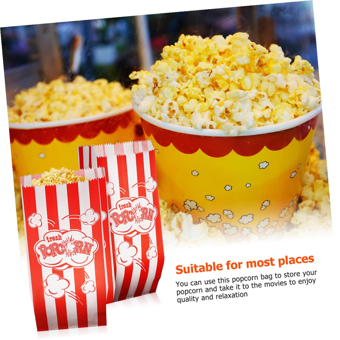 Healeved 10 Sätze Popcorn-verpackungsbeutel Popcorntüten Für Partys Schokoladen-popcorn Kerne Kinderparty Mitgebsel Party Sachen Popcorn-behälter-filmabend Snackbeutel Papier 100 Stück * 10