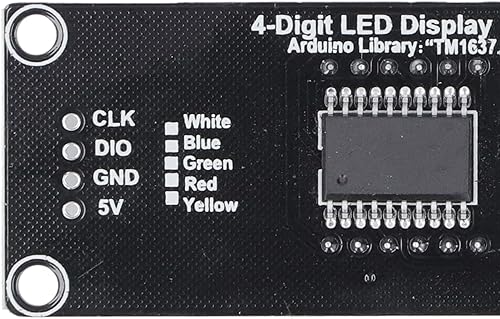 Miniatura 2 de Zerodis Paquete de 4 unidades de pantalla LED de 7 segmentos y 4 dígitos, TM1637 módulo de tubo digital de 0.56 pulgadas con cabezal de pasador,
