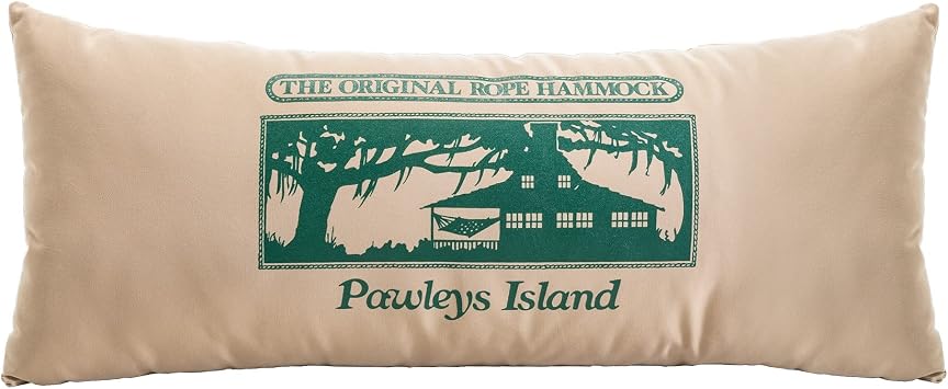 The Original Original Pawleys Island Hammock Shop - Tan Hammock Pillow, Sunbrella Fabric, Hook & Loop Fasteners, Handcrafted in The USA. 34 in x 16 in