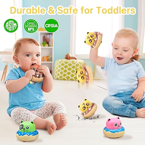 Miniatura 3 de Autos de juguete para niños pequeños de 1, 2, 3 años, autos de prensa y marcha para niños pequeños de 1 a 3 años, juguetes de dona, autos de bebé