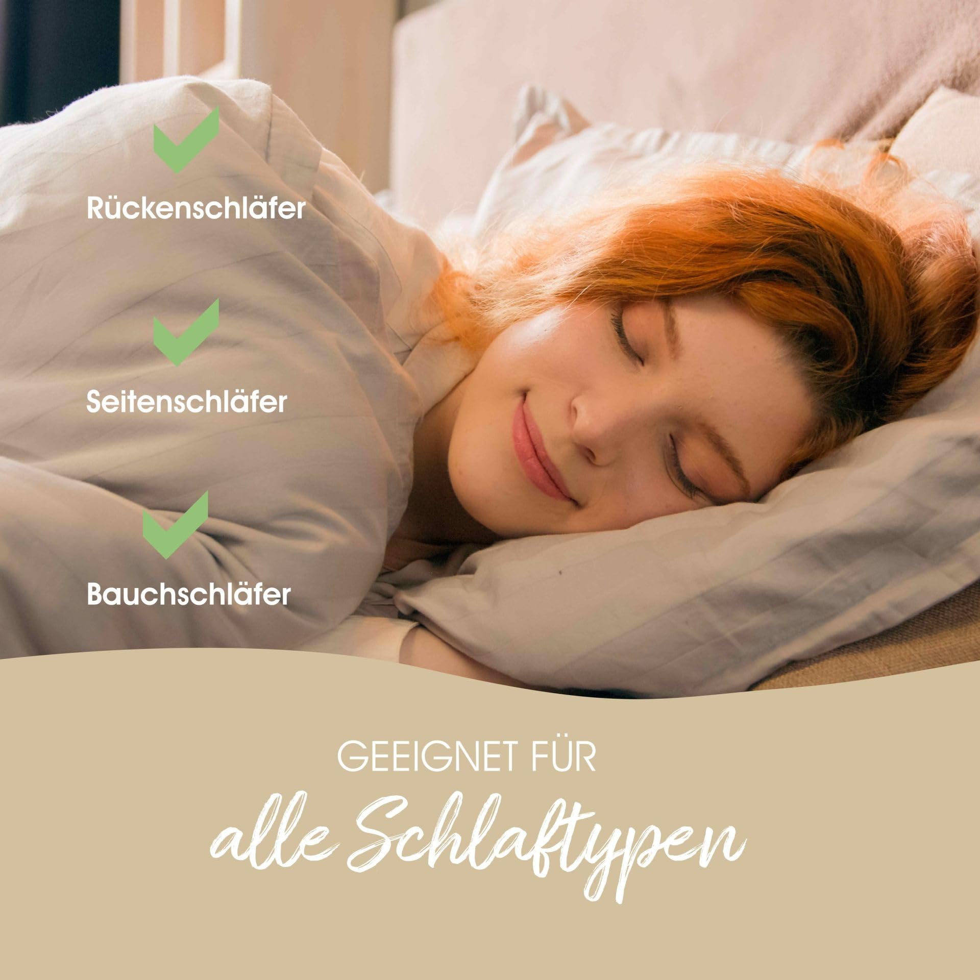Künsemüller Kopfkissen 80x80cm mit 70% Gänse-Federn & 30% Daunen, Kissen mit feinem Baumwollbezug, Allergiker geeignet & waschbar, OEKO-TEX 100, Kissen mit leichter Stützkraft, Füllgewicht: 900g