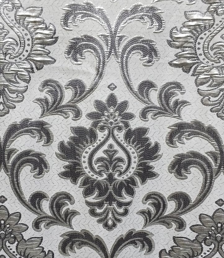 GOHD Samba Star. Jacquard Window Curtain Panel Drape with Attached Fancy Valance and Taffeta Backing. 2pcs Set. Each pc 54" Wide x 90" Drop with 18" Valance. (Grey) - Image 4