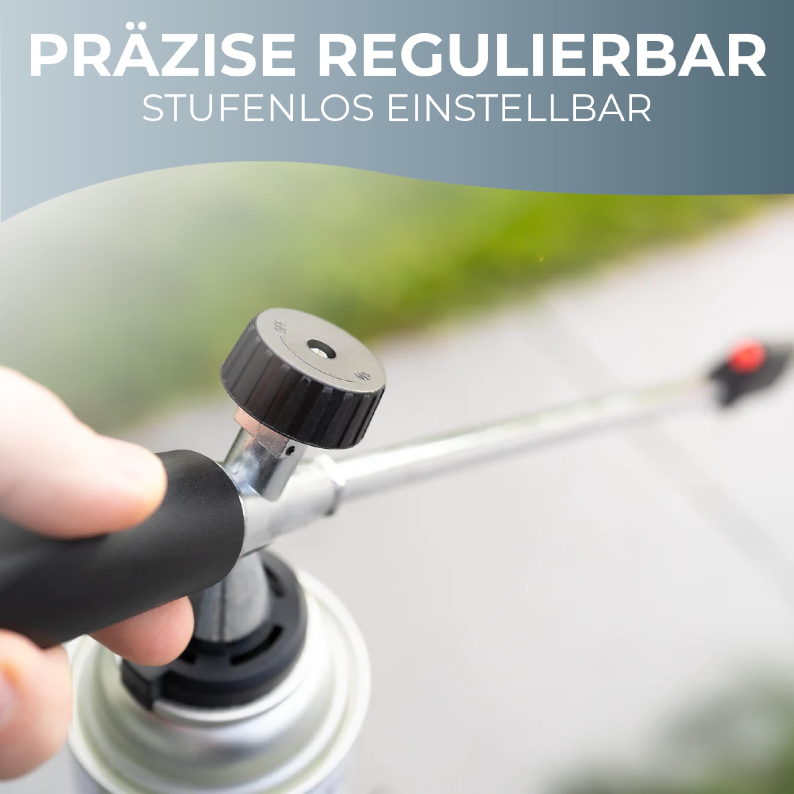 Magnum ®Unkrautbrenner inkl. 4 Gaskartuschen - stabiler Unkrautvernichter mit Piezozündung stufenlos regulierbar – Unkrautentferner Gerät mit ergonomischen Griff