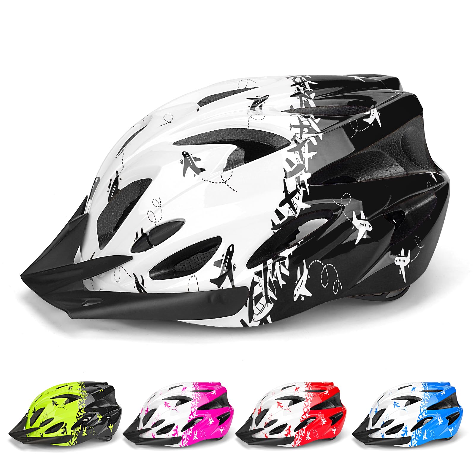 Casco Bici Bambino 8-15 Anni – Leggero e Regolabile, Casco Multi-Sport per Bici, Scooter, Pattini a Rotelle e Skateboard – Taglia 54-59 cm