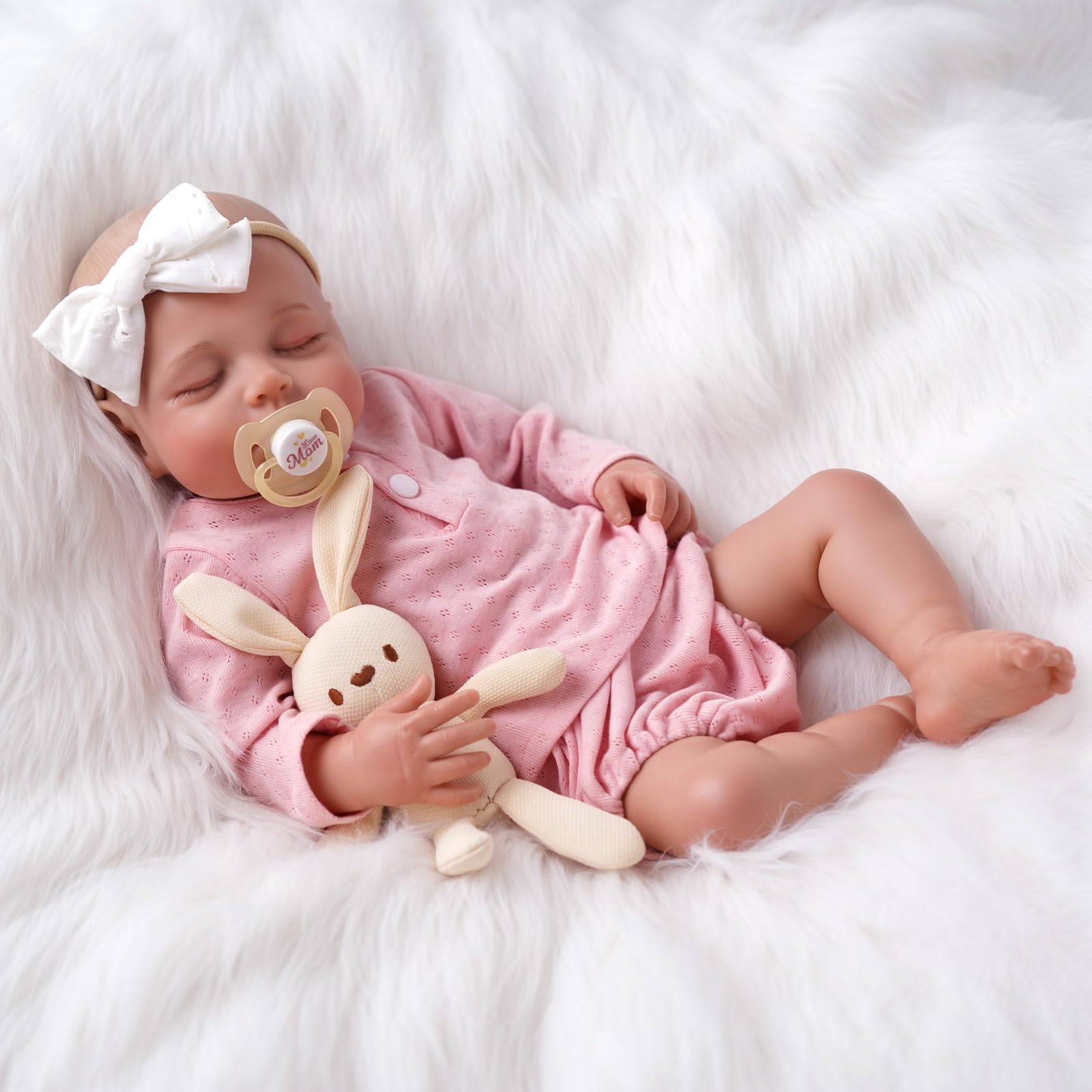 Reborn Dolls 20 inch Reborns Cute Girls Softness Body Lifelike Newborn Sleeping Baby Doll with Clothes and Toy Accessories Cute Real Life Babies,Pink