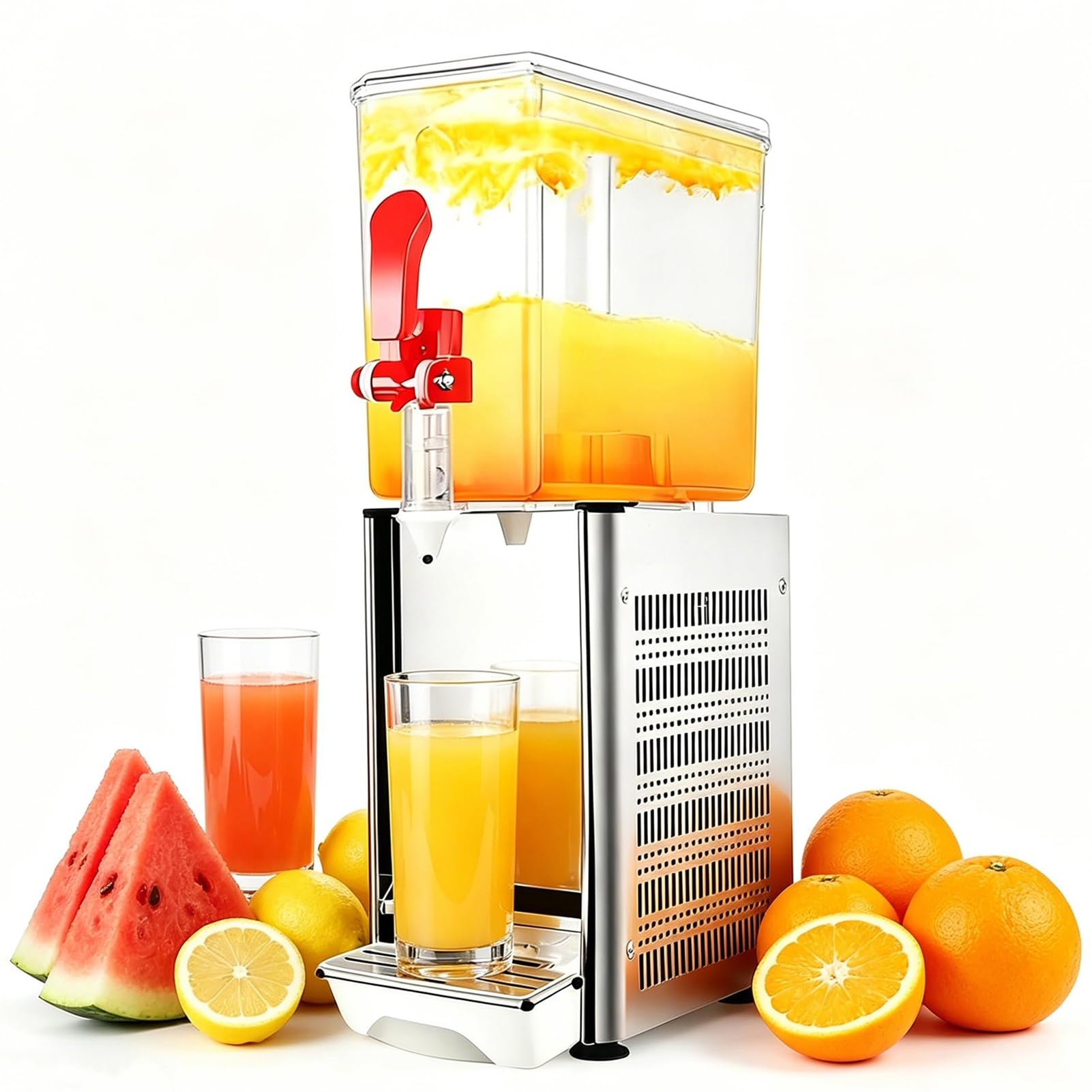 Dispensador de jugo refrigerado comercial, dispensador de bebidas de acero inoxidable de 2.64 galones para fiestas, máquina portátil de bebidas frías, grado alimenticio