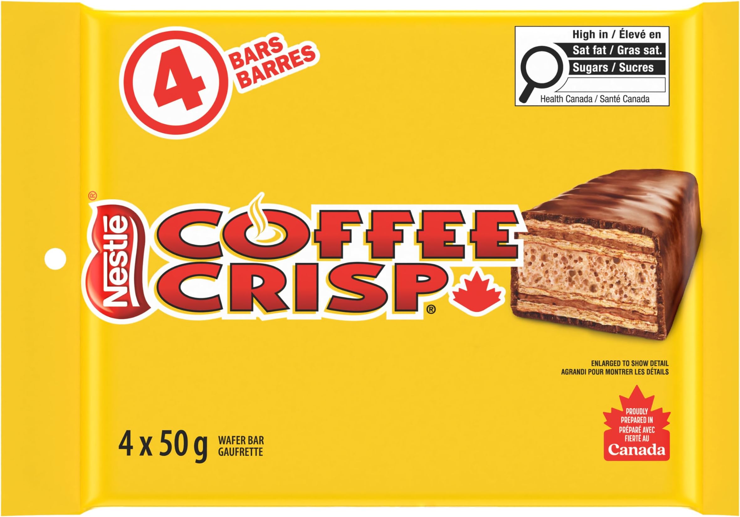 Canada Candy Coffee Crisp Chocolate Bar, 4 Count (Pack of 1), Imported from Canada. (Basic)