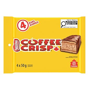 Canada Candy Coffee Crisp Chocolate Bar, 4 Count Pack of 1, Imported from Canada. Basic