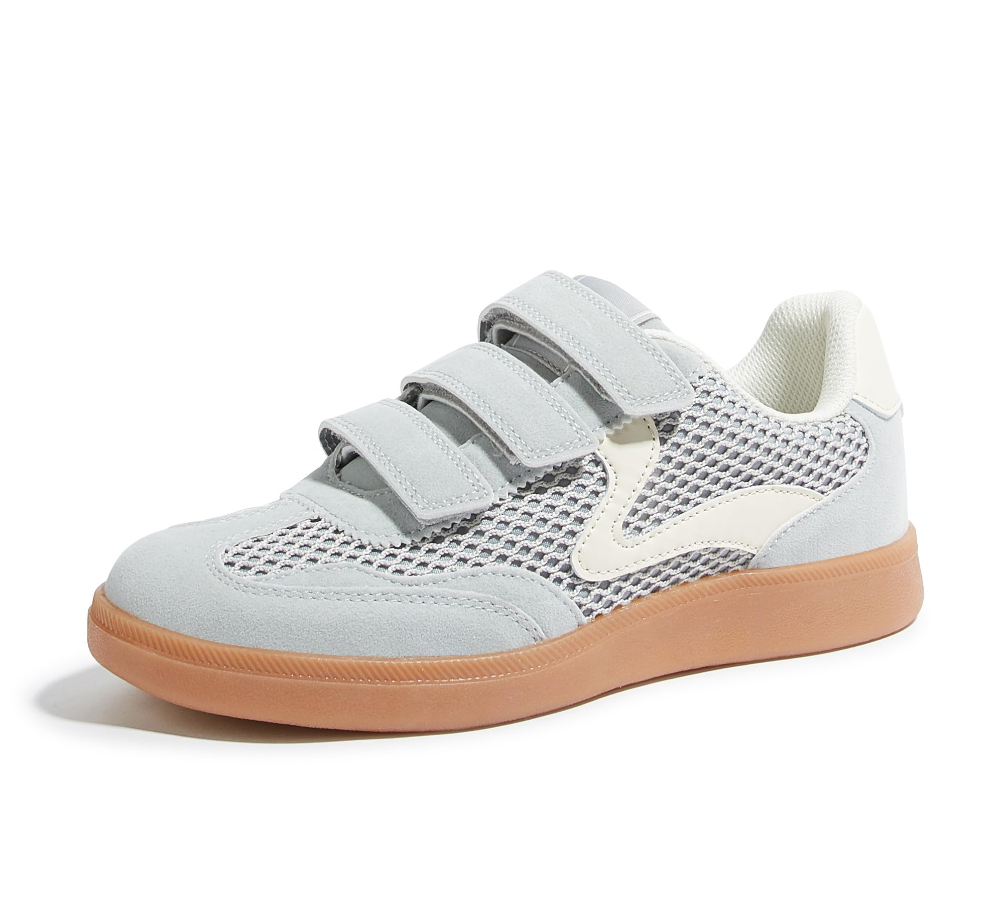 LUCKY STEP Women's Casual Fashion Retro Sneakers Classic Gum Sole Hook and Loop Tennis Footwear Anti Slip Skate Trainers Trendy Walking Shoes