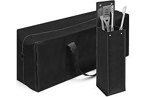 2 Pcs Grill Utensil Storage Bag: BBQ Tool Foldable Storage Oxford Bag