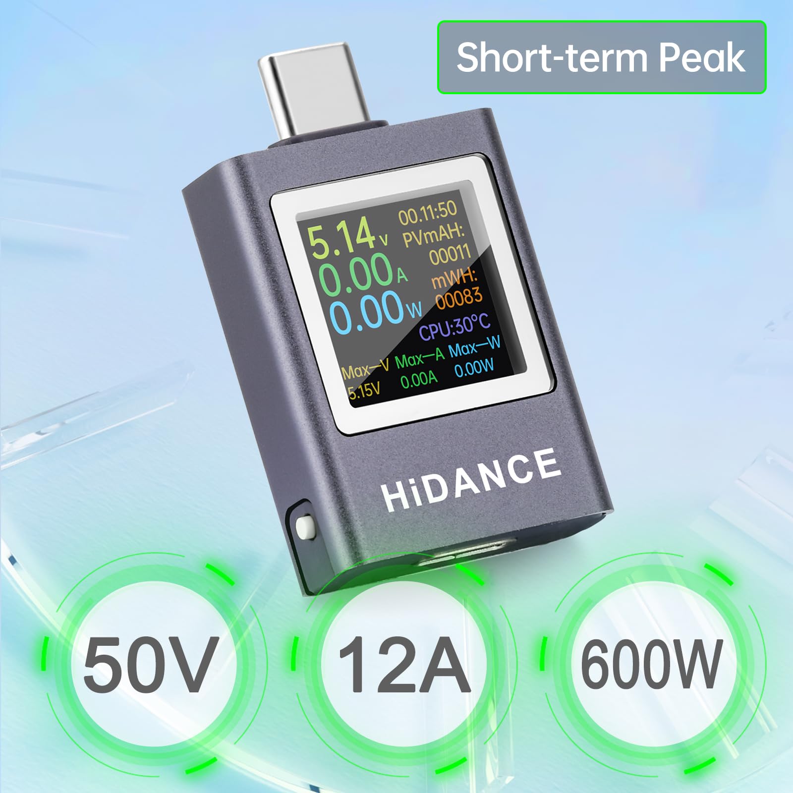 Diymore USB Tester Meter Power Meter Voltmeter, 1.77 Inch TFT Screen