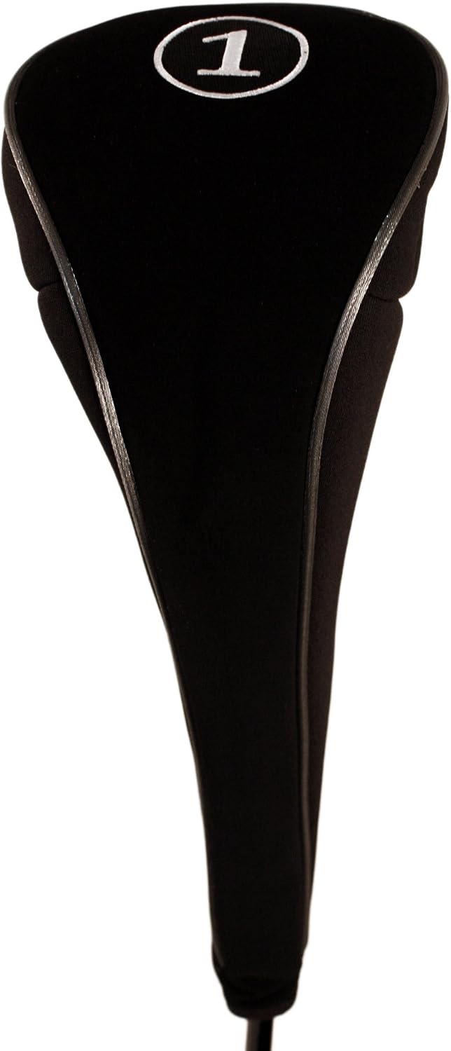 Black Golf Zipper Head Covers Driver 1 3 5 7 9 Fairway Woods Headcovers Metal Neoprene Traditional Plain Protective Covers Fits All Fairway Clubs