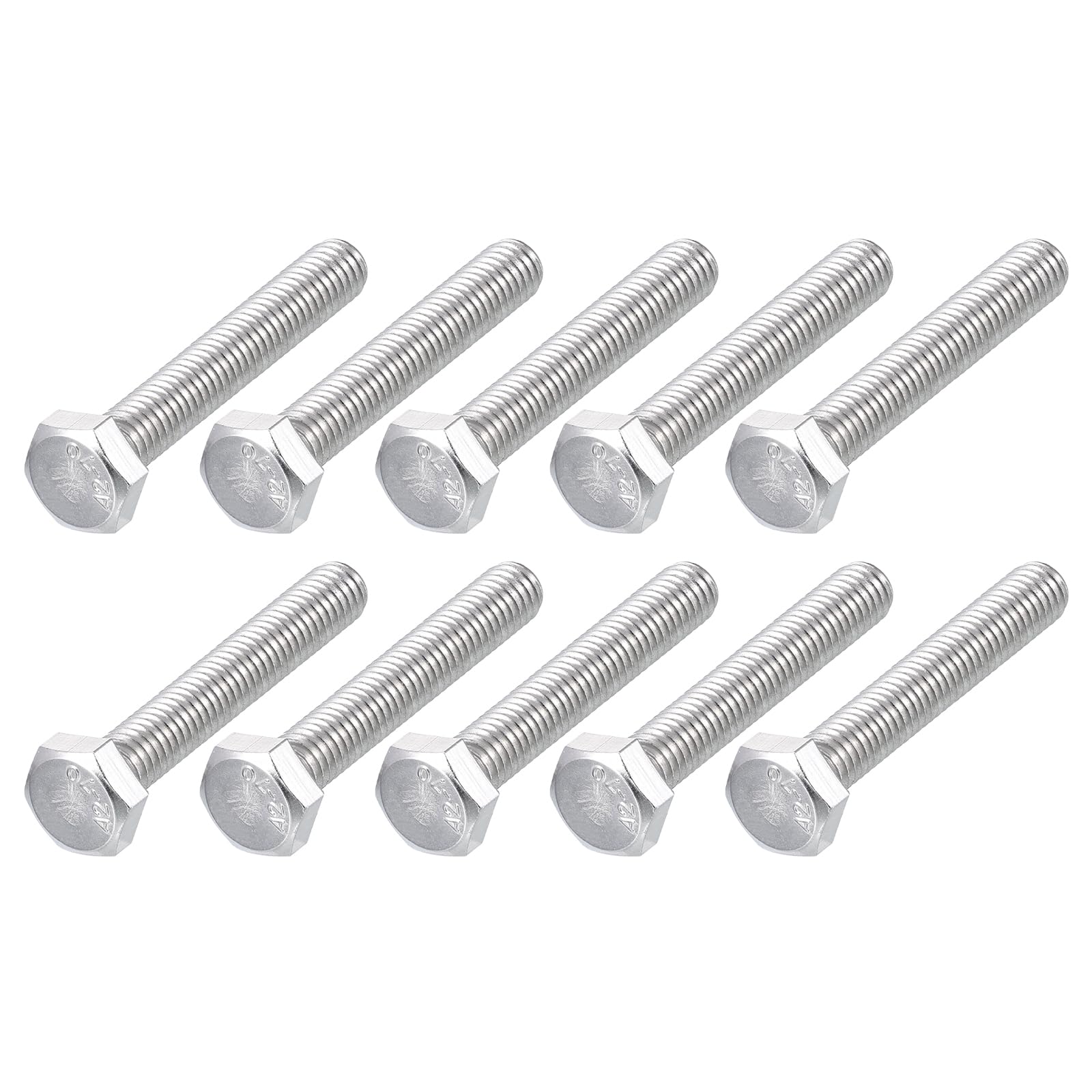METALLIXITY Hex Bolts (M6-1x40mm) 10Pcs, 304 Stainless Steel Coarse Fully Threaded Hex Head Screw Bolt Machine Screws