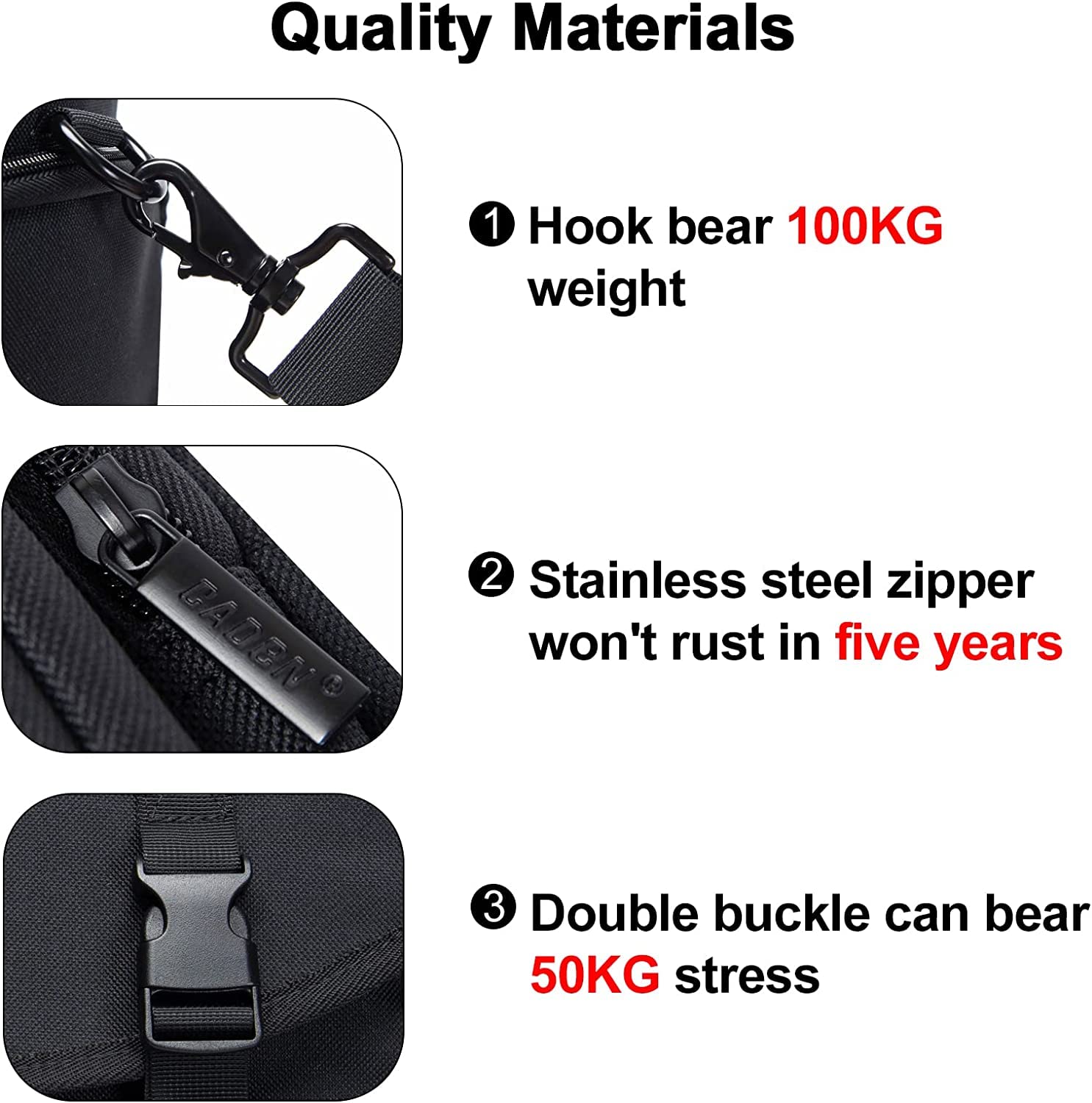 CADeN Borsa per macchina fotografica, impermeabile, borsa a tracolla compatta, per fotocamera DSLR SLR, Nikon Sony Canon, Nero , L, Zaino