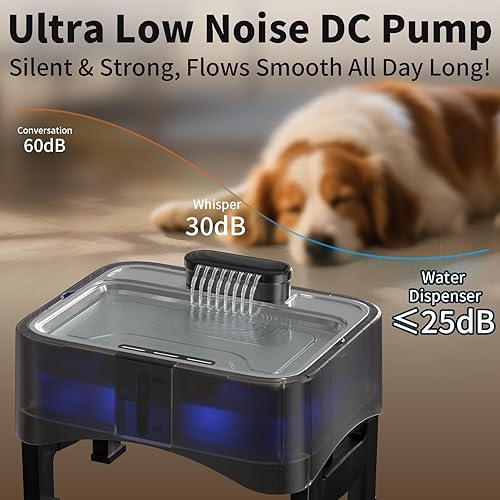 Miniatura 6 de Fuente de agua elevada para perros de 8.5L2.25 galones, dispensador de agua elevado ajustable de 4 alturas para perros grandes con bandeja de acero