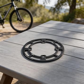 Mountain Bike Chainring Guard 104BCD Aluminum Disc Protector for 32T 34T 36T Cranksets Off Road and Daily Commuting Compatibility (Black-32T-36T)