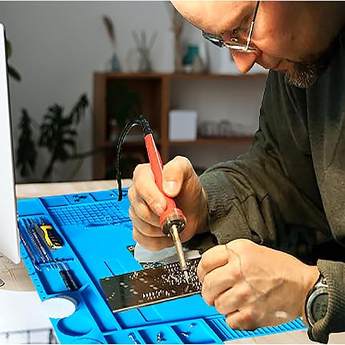 Miniatura 6 de Alfombrilla de soldadura de silicona de 13.8 x 9.8 pulgadas, almohadilla de trabajo de reparación para banco de trabajo de soldadura Protenction -