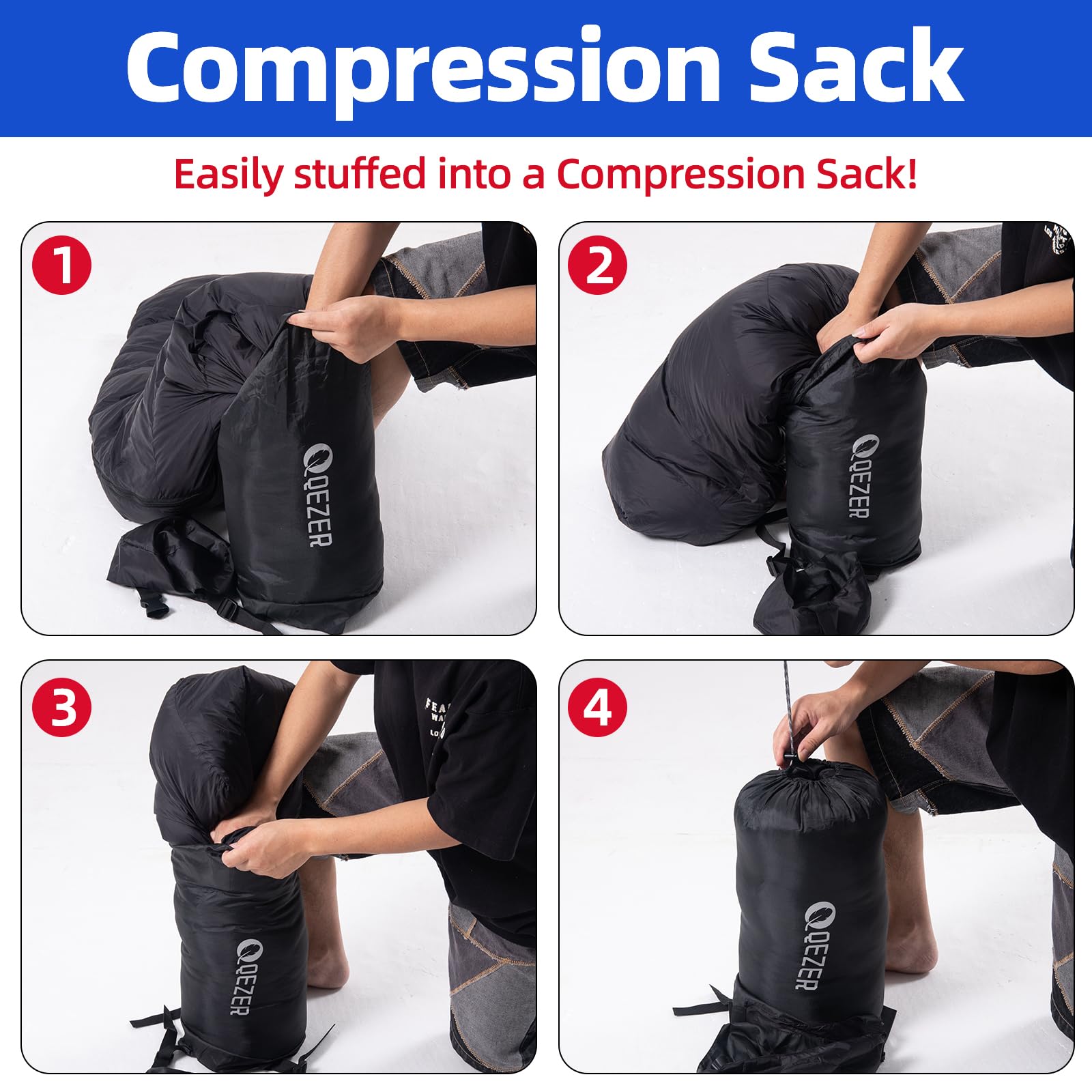 Saco de dormir ligero para adultos, saco de dormir para momia con relleno de 600, plumón de pato para 0 grados para clima frío, saco de dormir con saco de compresión para camping, senderismo | -2.2 °C a 12.2 °C, uso en clima cálido, plumón, ligero y compa