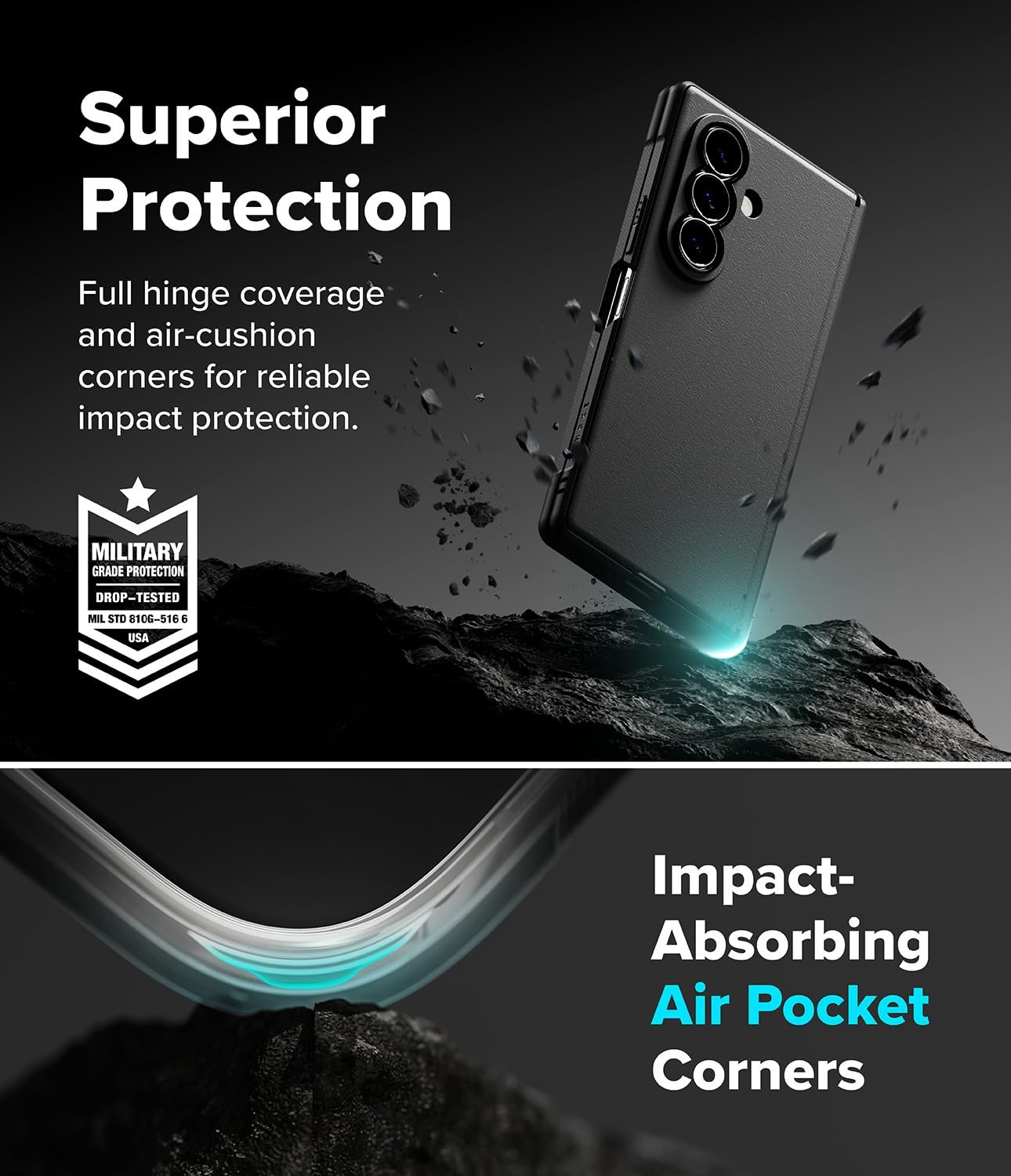 Ringke para Funda Samsung Galaxy Z Fold 8 Ultra [Onyx Flap Black]