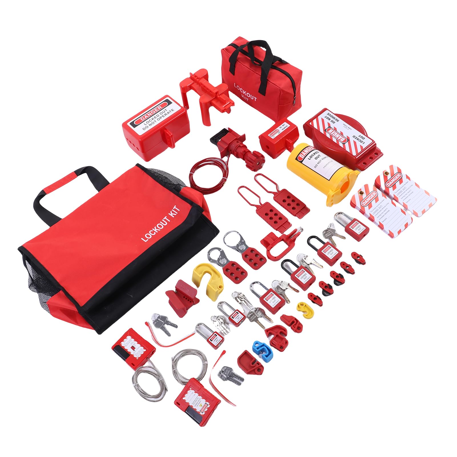 Generic Kit de Etiquetado de Bloqueo de Grado Industrial para Seguridad Eléctrica, Gestión Práctica de Equipos con 1 Caja de Bloqueo y 20 Etiquetas, Materiales Duraderos Utilizados