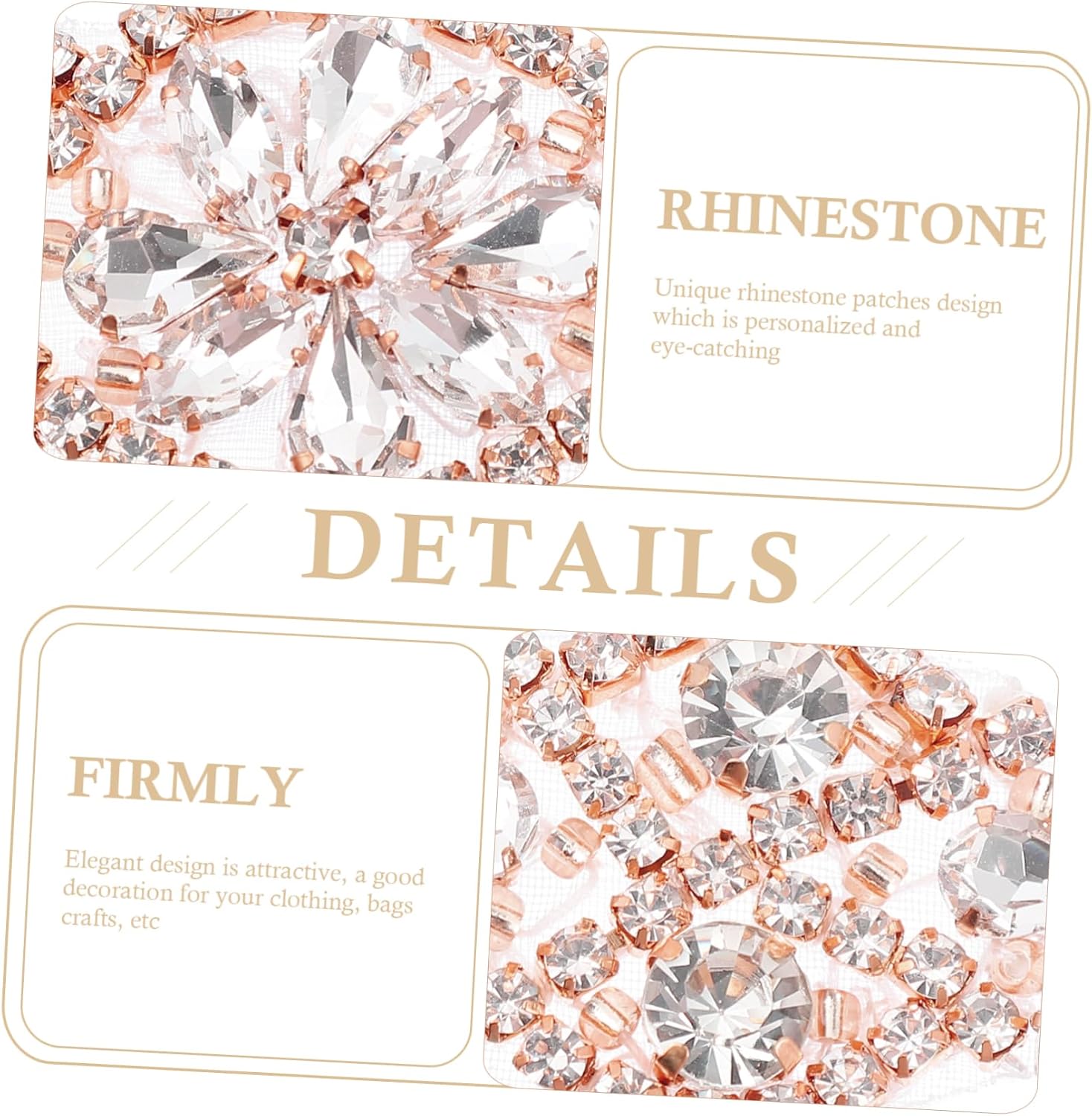STOBOK 4pcs Rhinestone Iron Patch for Bridal Dress Sash Water Droplet Applique Decorative Embellishments for Wedding Belts and