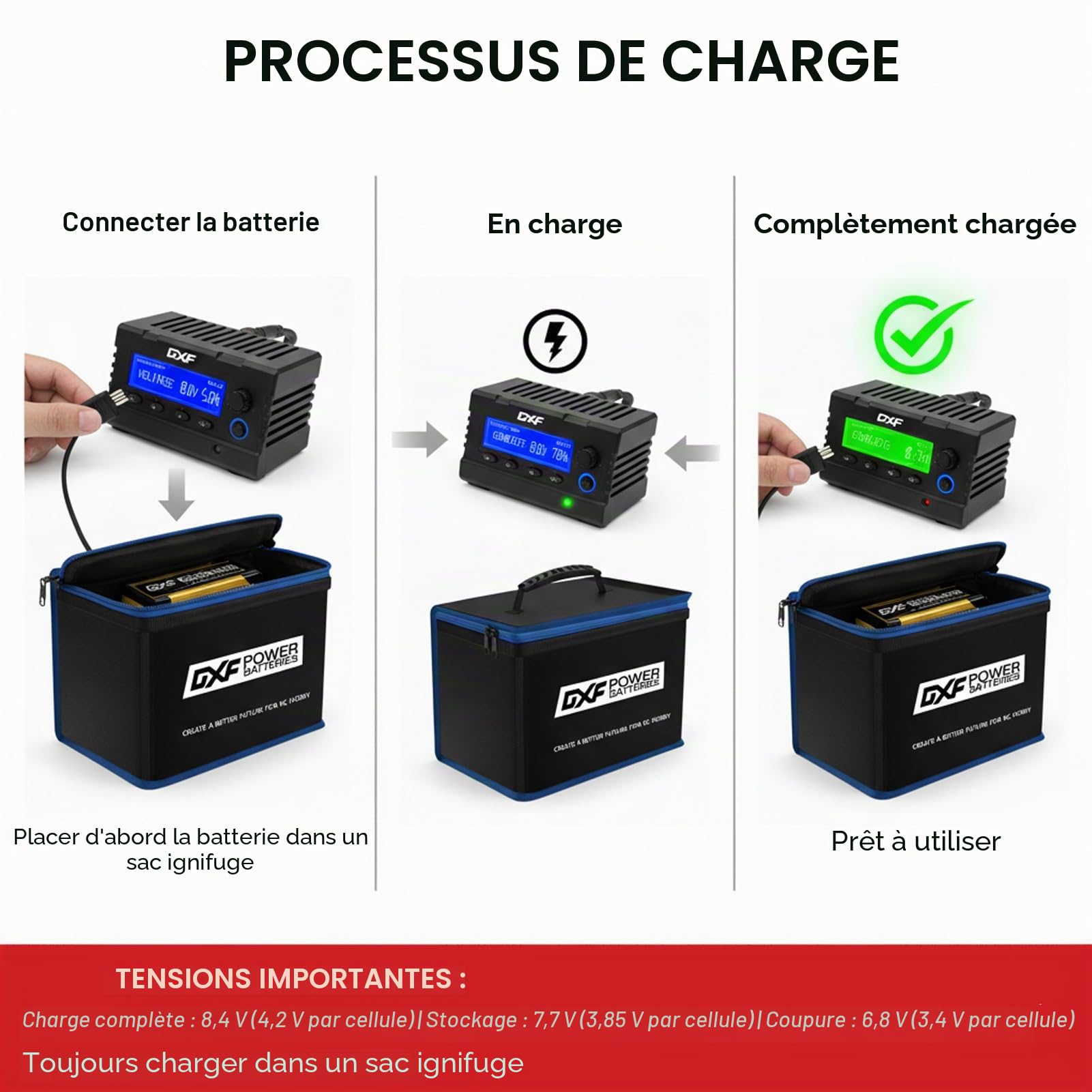 DXF Batterie LiPo 2S 8000mAh 7.4V 130C 5mm NGP Deans T-Plug pour Voiture RC - Pack Lithium Polymère Haute Performance Décharge Rapide pour Modèles Radiocommandés 1/8 1/10 Échelle Buggy Truck Racing