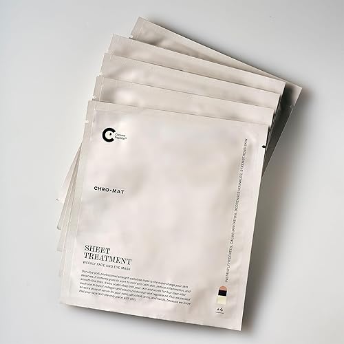Miniatura 6 de CHROMAT Tratamiento de láminas – Paquete de 4 – Máscara facial y de ojos con péptido de croma, Fucoreverse, Tens'Up y Lyocell para hidratación y