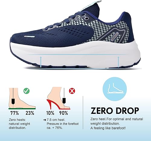 Miniatura 3 de JACKSHIBO Zapatos de Puntera Ancha para Mujeres con Soporte de Arco, Zapatillas Anchas para Correr, Caminar, Atletismo, Tenis, Ortopédicos para