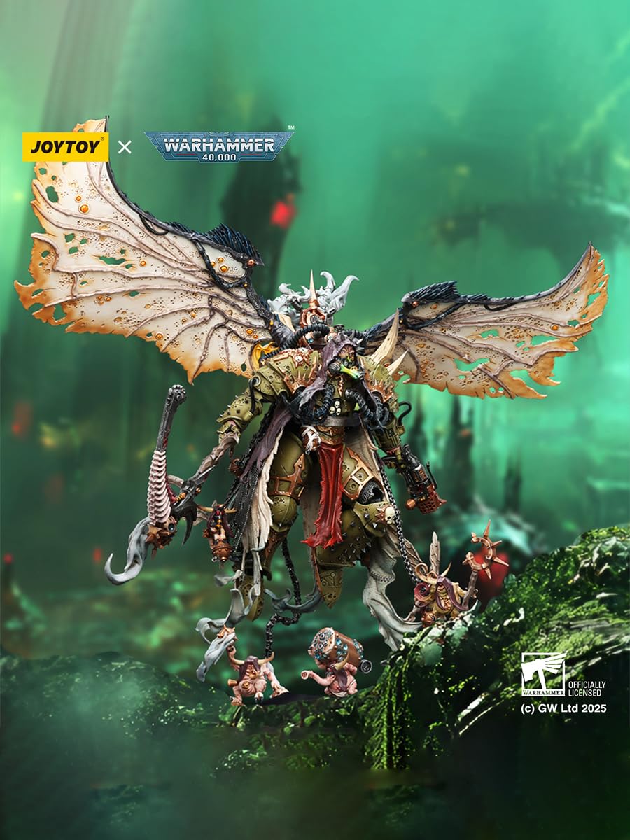 HiPlay JOYTOY JT02564 Mortarion Primarca Demonio de Nurgle con Armas Antiguas 'El Farol' y 'Silencio' Figura de Acción Escala 1/18