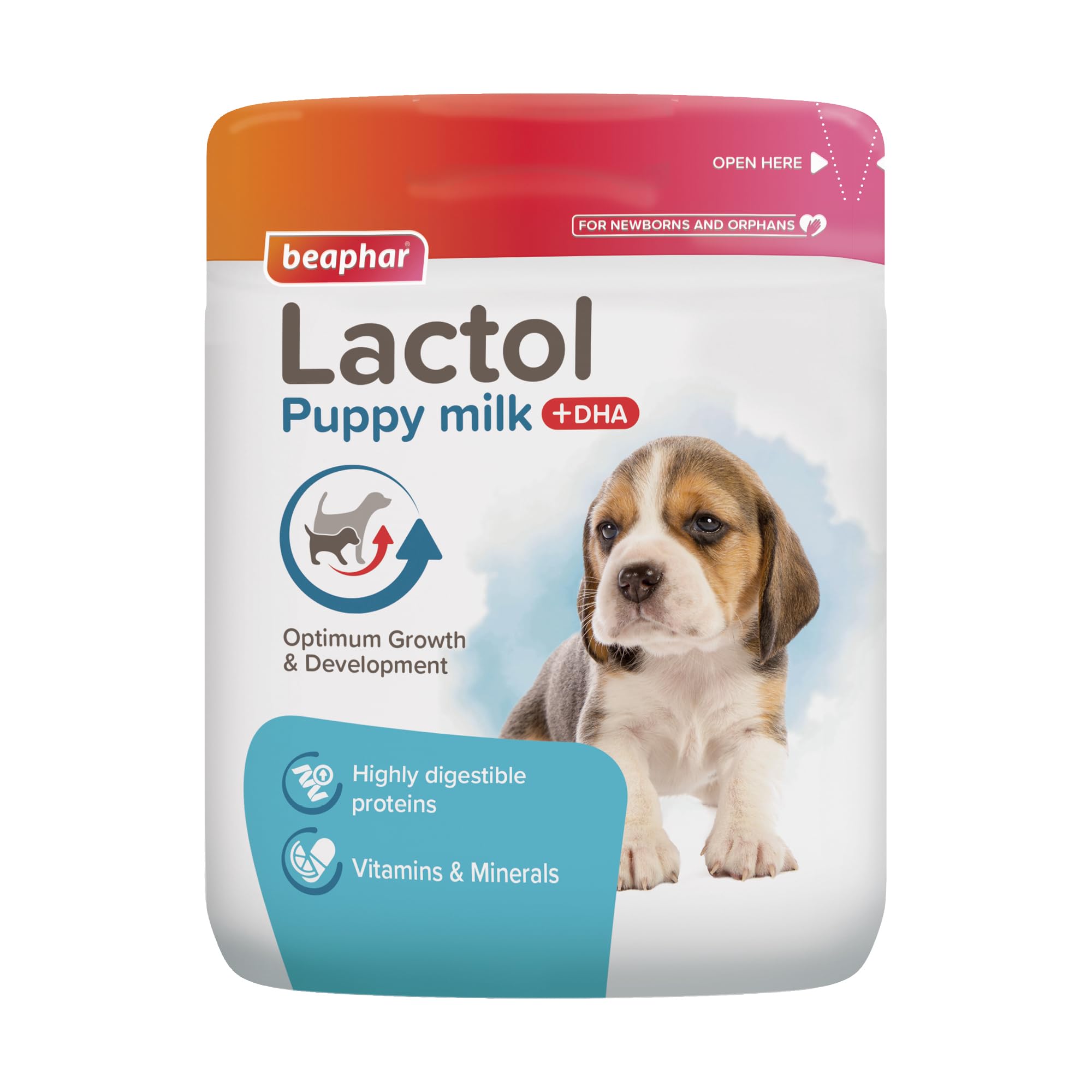 Beaphar - Lactol Puppy Milk 500g - Milk Replacer & Complete Feed for Newborn & Weaning Puppies For growth & development – Contains DHA, Vitamins & Minerals – Ideal for Hand-Rearing – Use from Birth