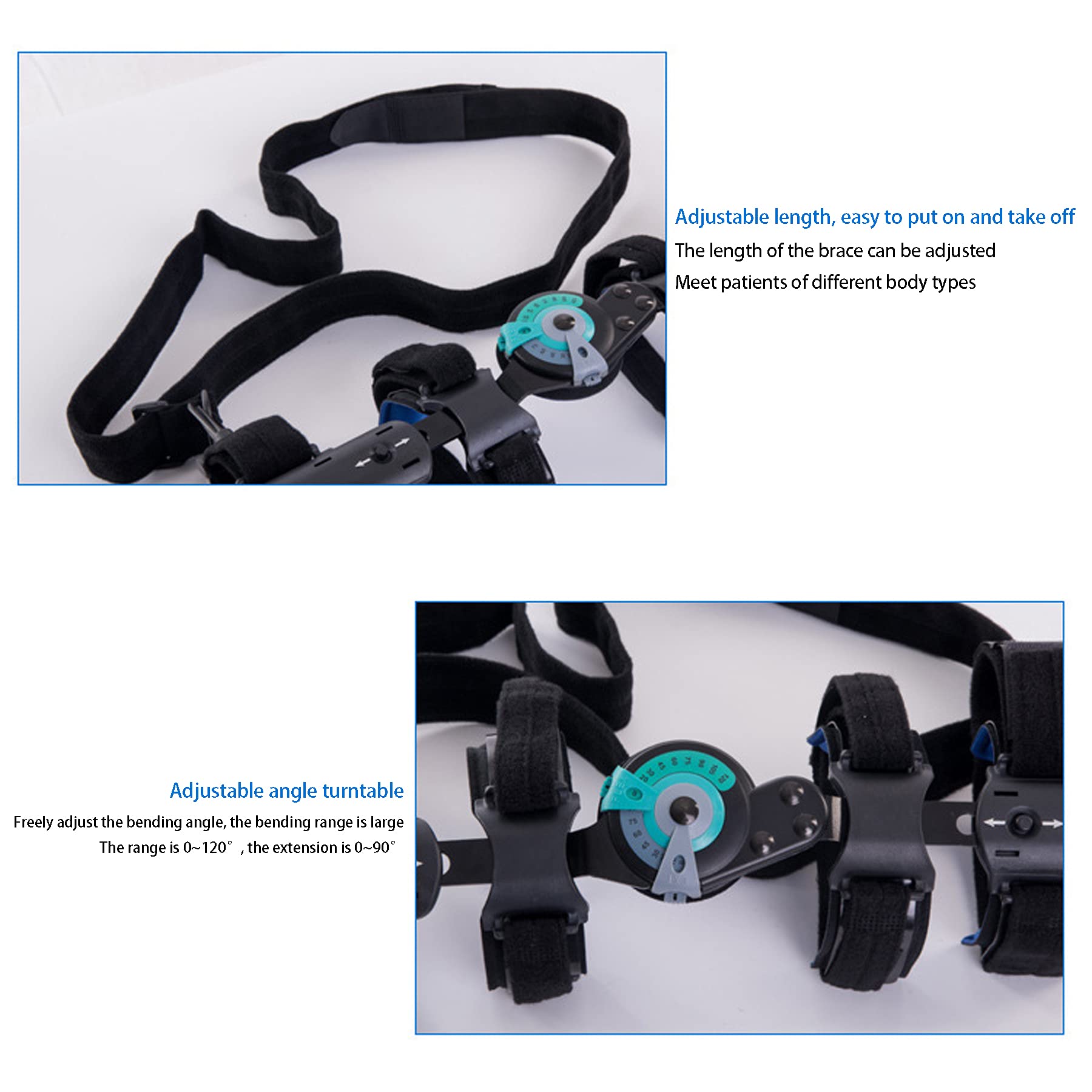 ROM - Codera con bisagras, férula de soporte de brazo, ortesis, recuperación de ligamentos y tendones, reparación y dislocación para lesiones de brazo dislocado, derecho