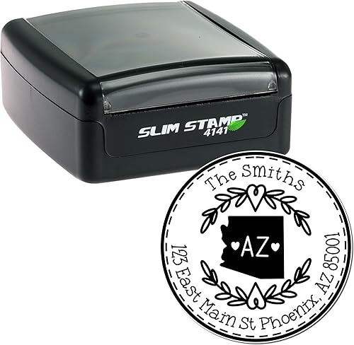 Miniatura 522 de Round State Love - Sello de dirección de devolución para Texas, uso con almohadilla de sello, mango de madera, sello de dirección de Texas