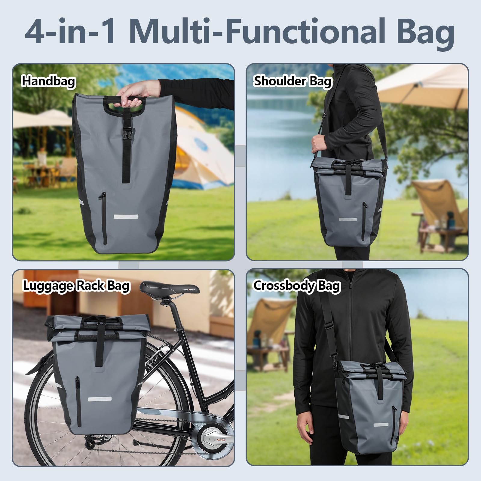 Sacoches de vélo pour porte-bagages avec sac isotherme amovible
