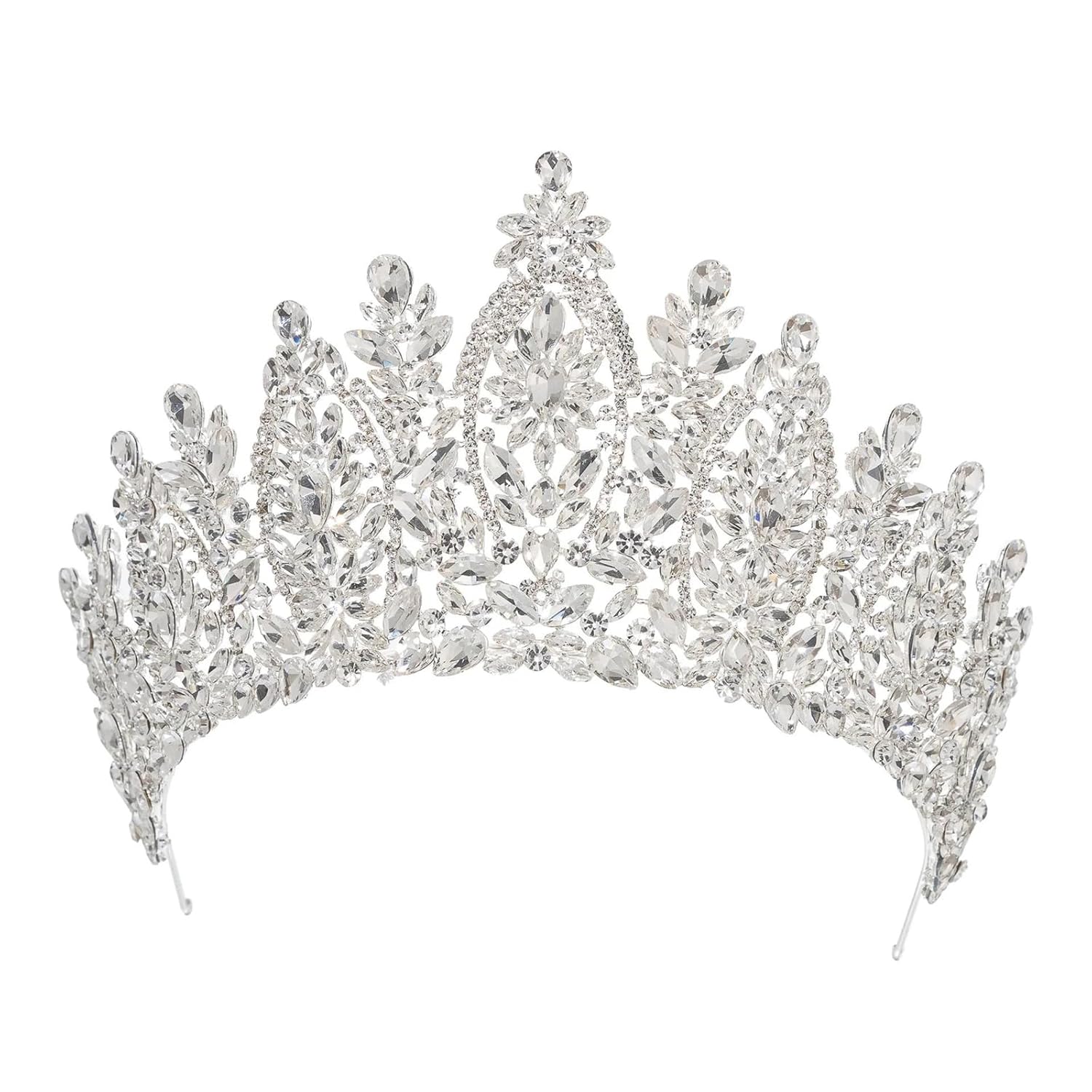 Large Crystal Tiara Crown For Women Vintage Rhinestone Queen Princess Headpiece Bridal Wedding Prom Hair Accessories