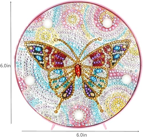 Miniatura 5 de Lámpara de pintura de diamantes DIY con luces LED, kit de dibujo de cristal de taladro completo, luz nocturna de noche, manualidades para decoración